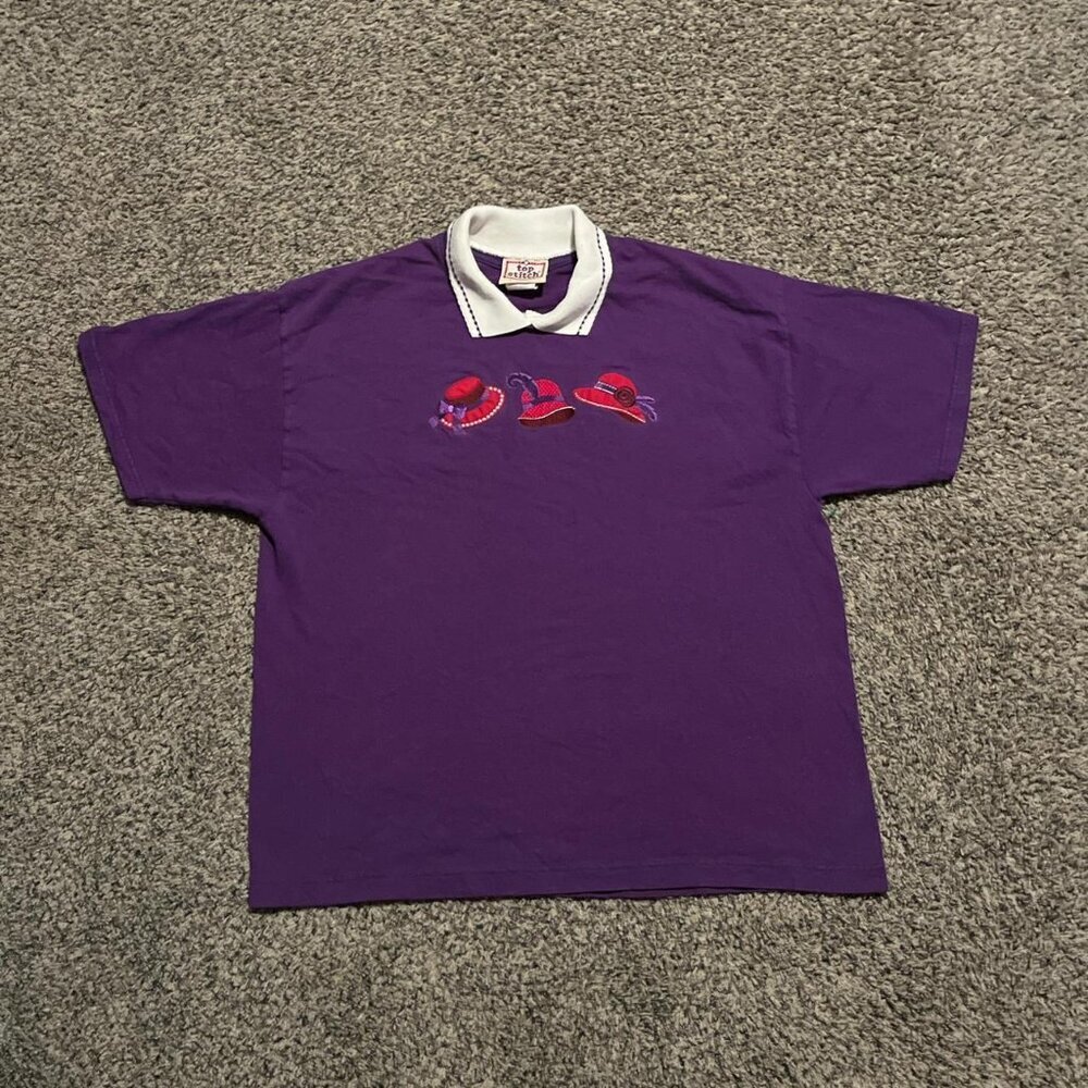 Vintage Purple 90s Morning Sun Purple Womens Polo